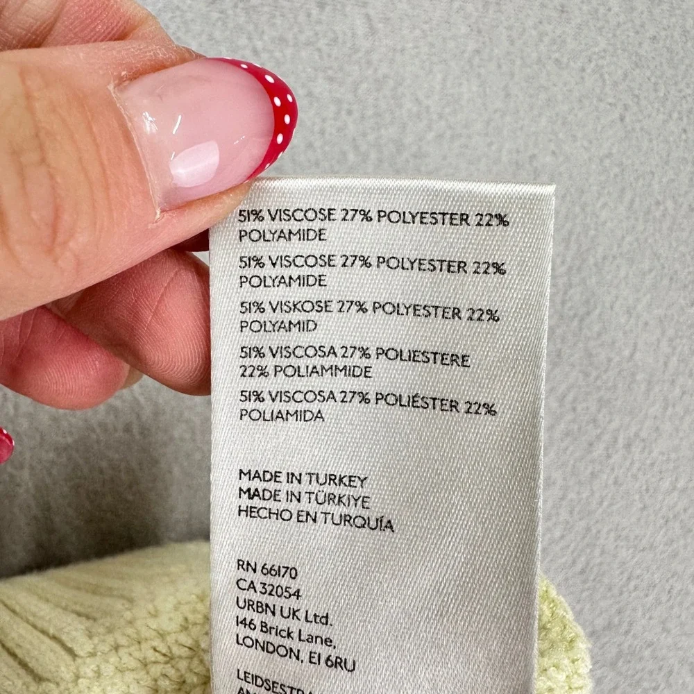 Free People Lizzy 1/4 Zip Sweater Womens Medium Cream‎ Green Cable Knit Vest - Picture 7 of 10